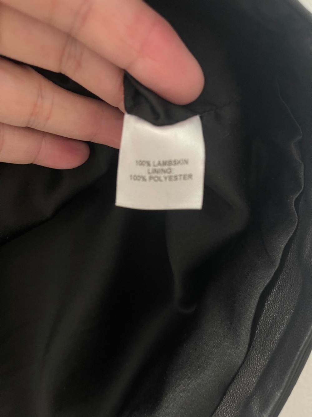 Michelle Mason Black Lambskin Leather Mini Skirt, Size 6 - Picture 6 of 13